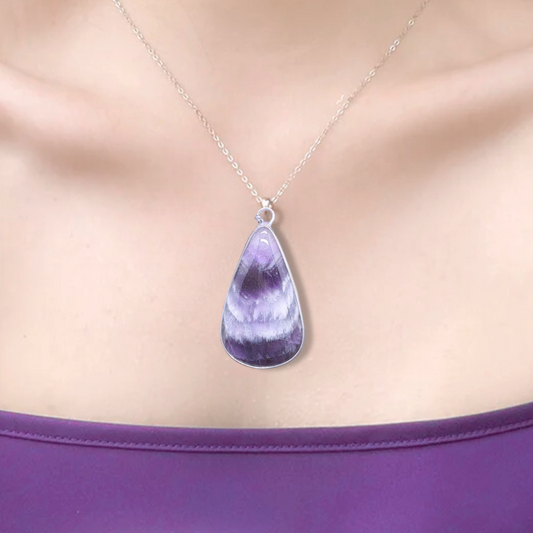 Pendentif serti en Améthyste chevron (PE1760)