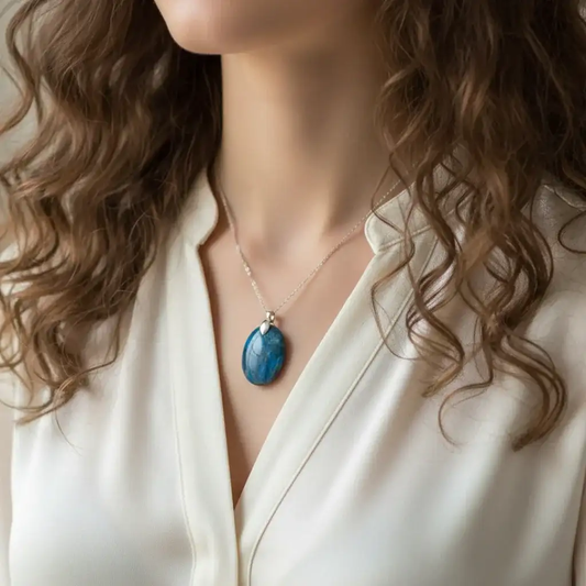 Pendentif en Apatite bleue (PE1652)