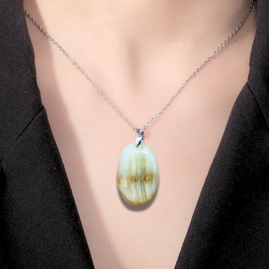 Pendentif en Aragonite et Calcite (PE1147-5) - ENAE Minéraux