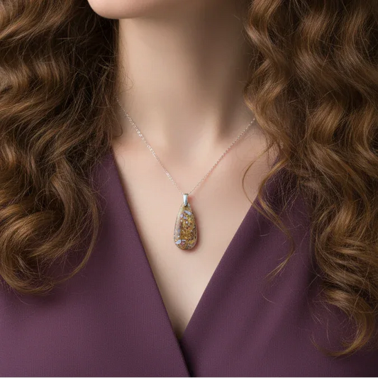 Pendentif en Bois fossilisé (PE1370)