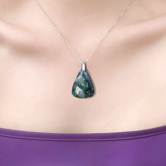 Pendentif en Calcédoine Chrome (PE1533)