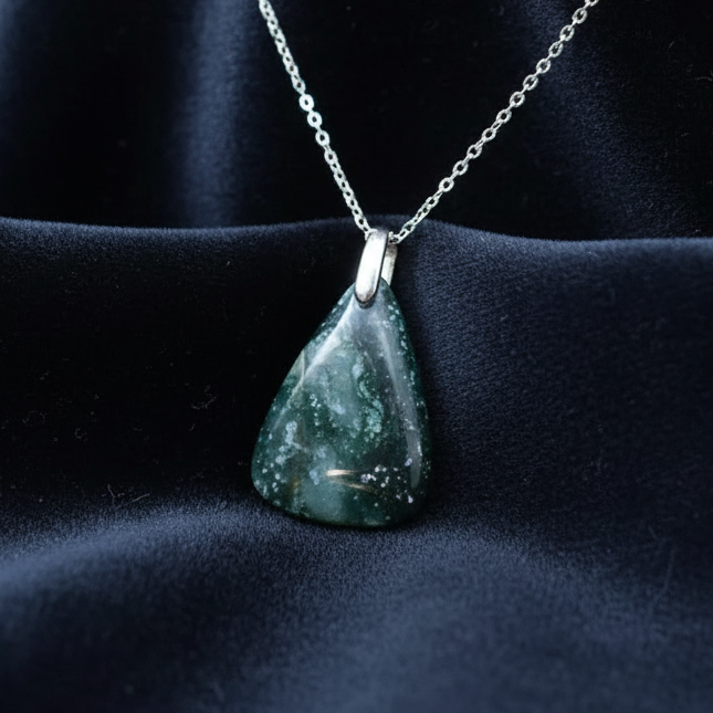 Pendentif en Calcédoine Chrome (PE1533)