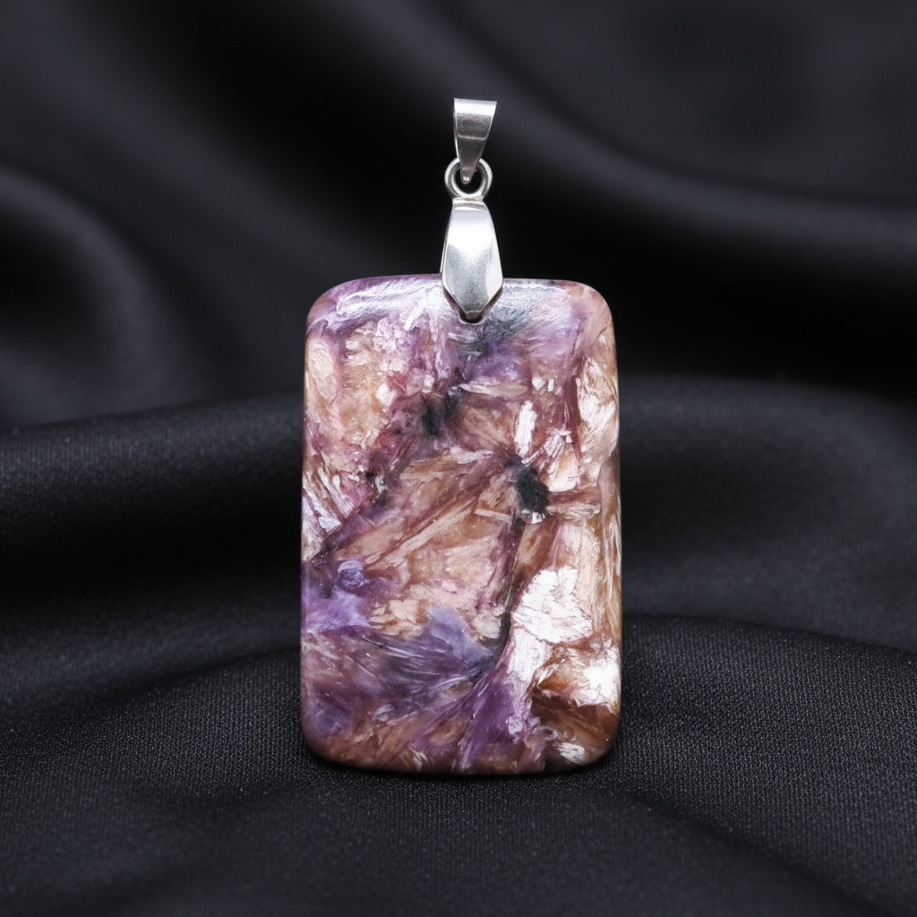 Pendentif en Charoïte et Tinaksite (PE1425-1)