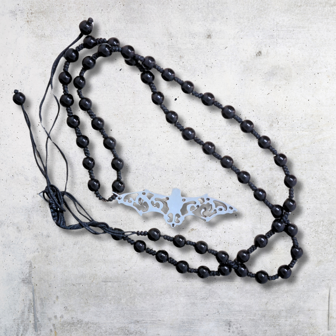 Collier style Mala en Obsidienne noire et sa chauve-souris (COL23-50) - ENAE Minéraux