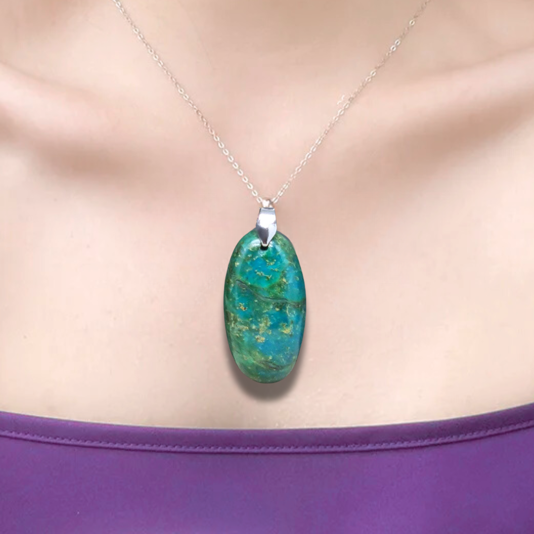 Pendentif en Chrysocolle (PE1648) - ENAE Minéraux