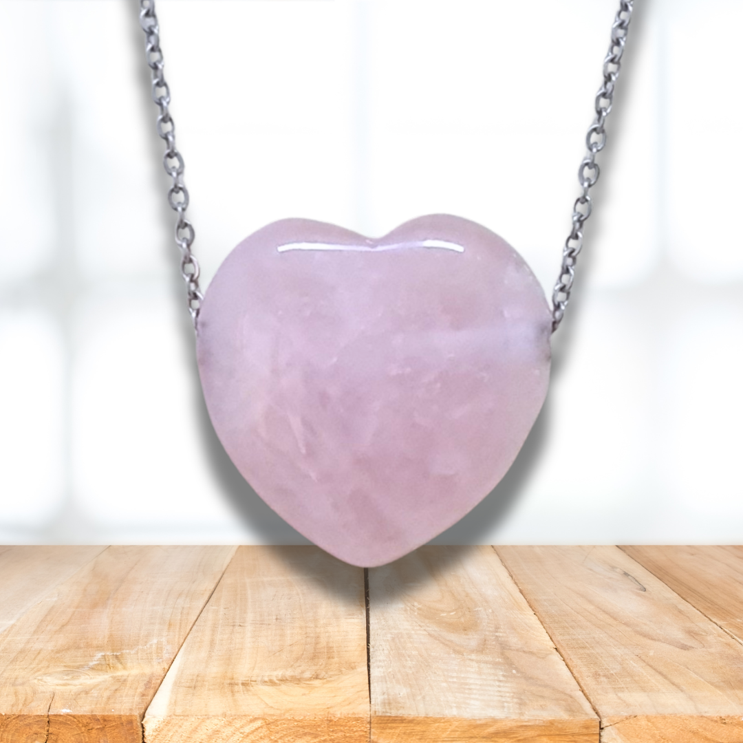 Pendentif cœur en Quartz rose (PE1554-4) - ENAE Minéraux