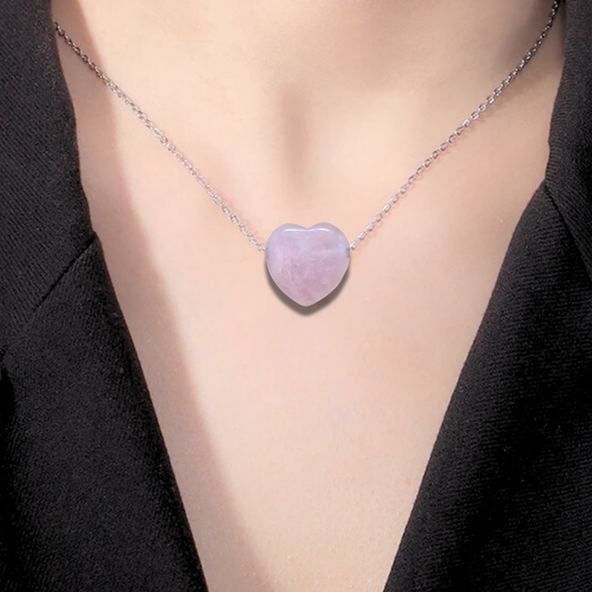 Pendentif cœur en Quartz rose (PE1554-4) - ENAE Minéraux