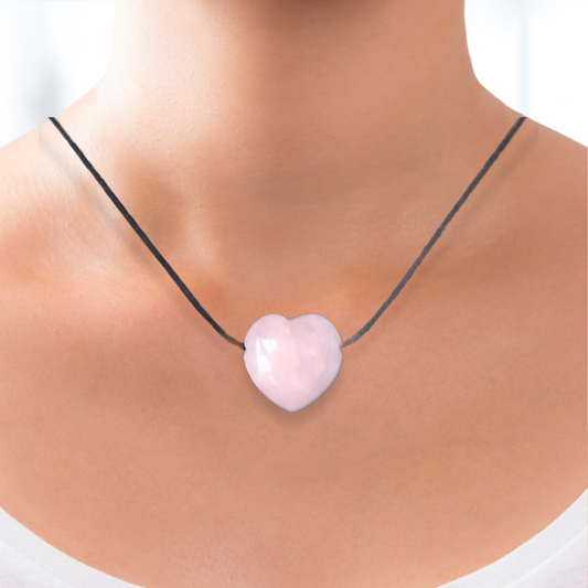 Pendentif cœur en Quartz rose (PE1554-1) - ENAE Minéraux