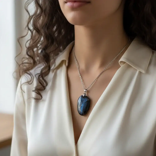 Pendentif gravé colombe en Obsidienne Œil Céleste (PE1885)