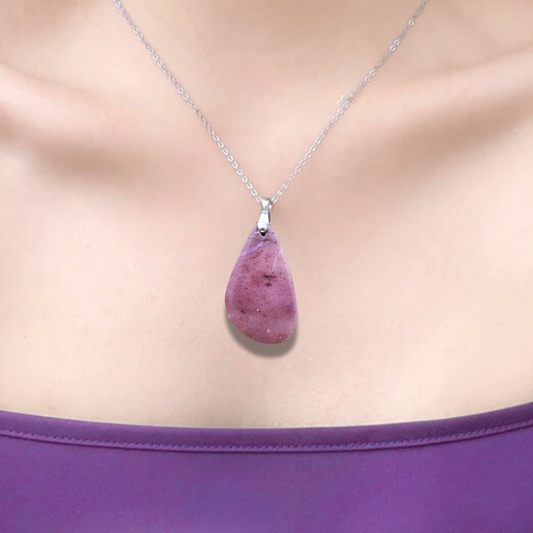 Pendentif en Jade Lavande (PE1633)