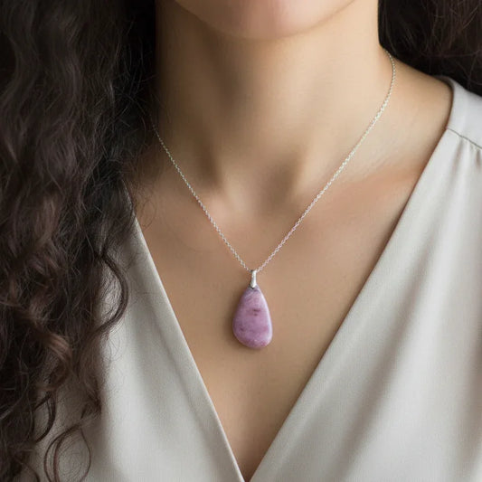 Pendentif en Jade Lavande (PE1633)