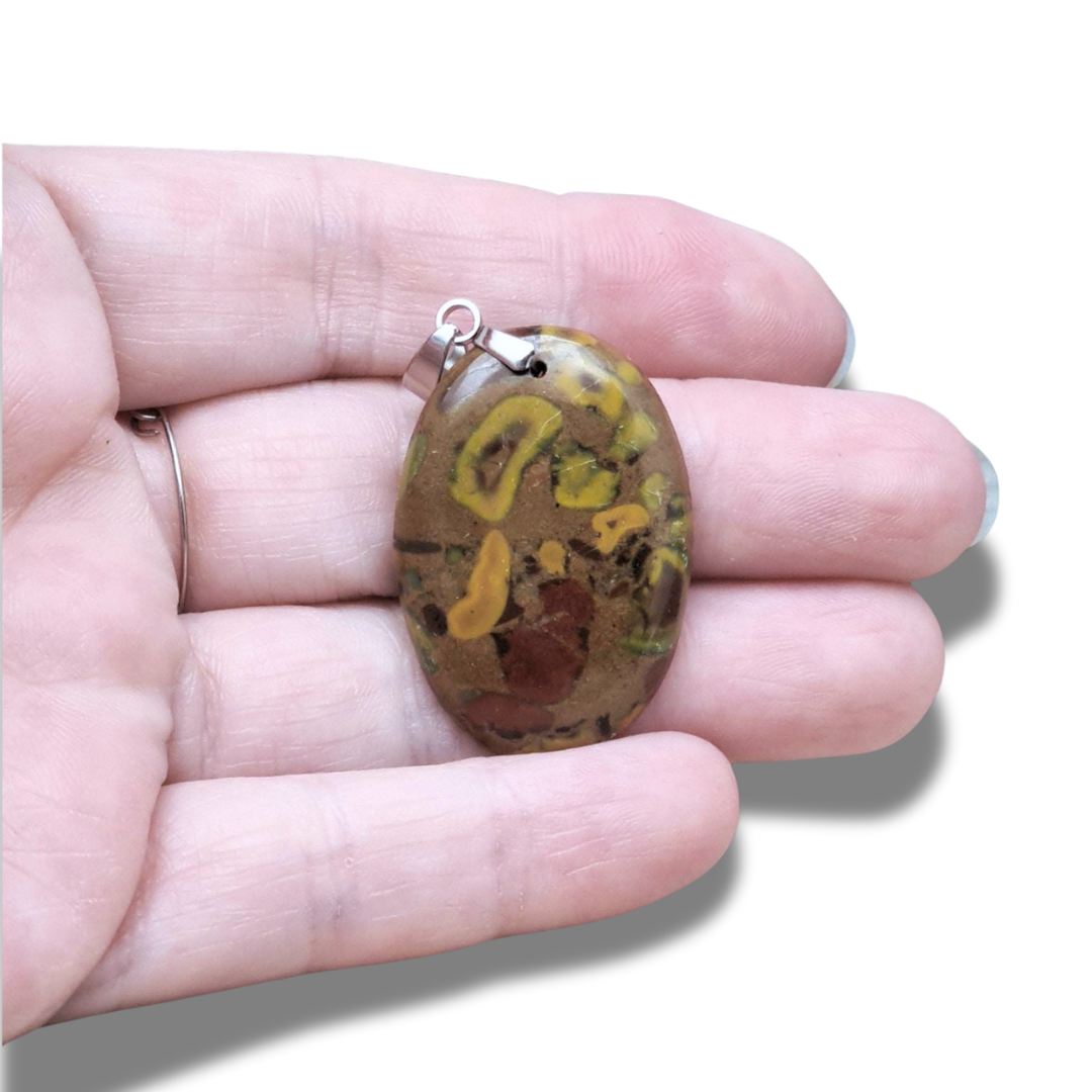 Pendentif en Jaspe Bambou (PE1237) - ENAE Minéraux