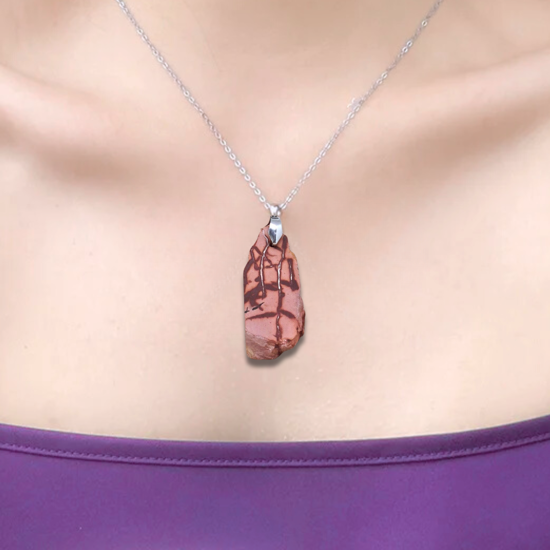 Pendentif en Jaspe bicolore dos brut (PE1953) - ENAE Minéraux
