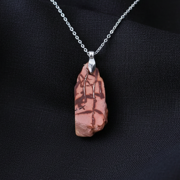 Pendentif en Jaspe bicolore dos brut (PE1953)