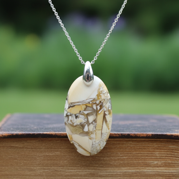 Pendentif en Jaspe Bréchique (PE746)