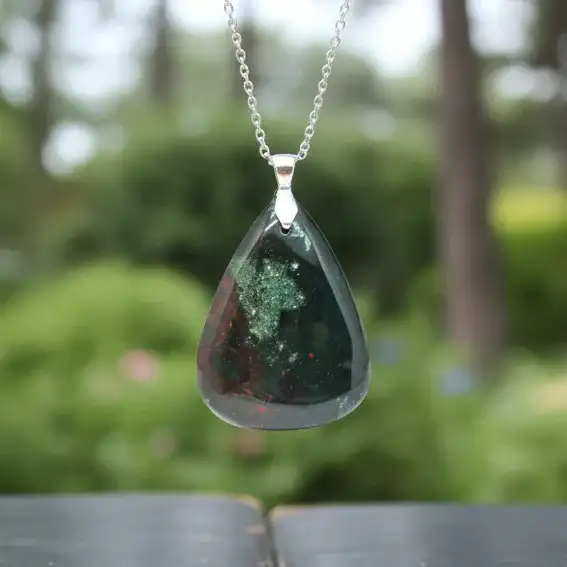 Pendentif en Jaspe Héliotrope (PE1478 - 2)