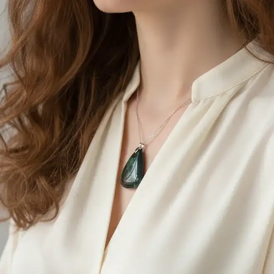 Pendentif en Jaspe Héliotrope (PE1478 - 2)