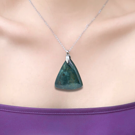 Pendentif en Jaspe Héliotrope (PE1478)