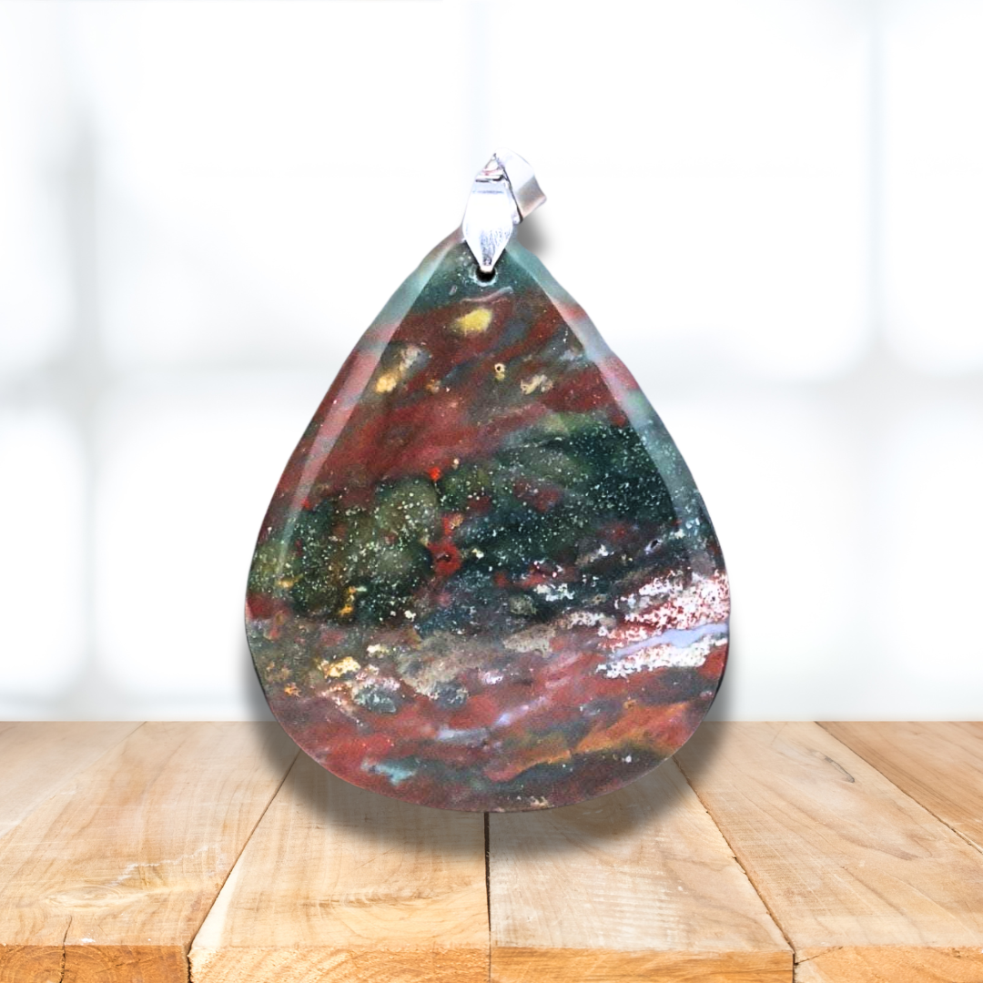 Pendentif en Jaspe Héliotrope (PE1478-3) - ENAE Minéraux