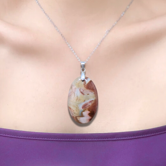 Pendentif en Jaspe Polychrome (PE875) - ENAE Minéraux