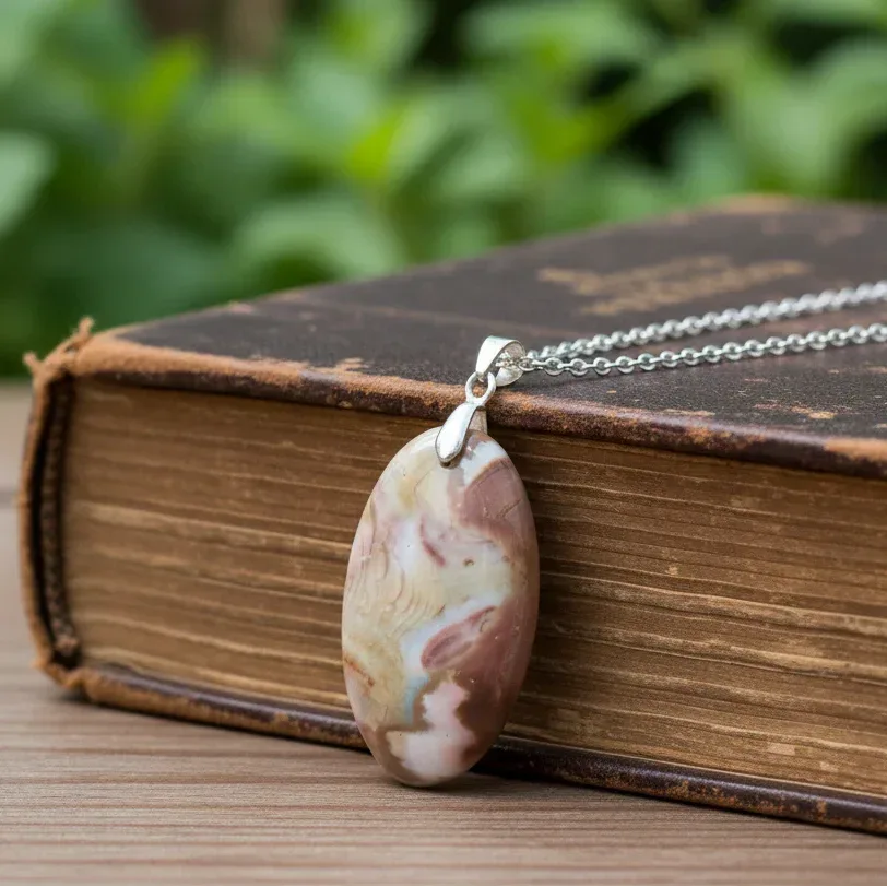 Pendentif en Jaspe Polychrome (PE875)