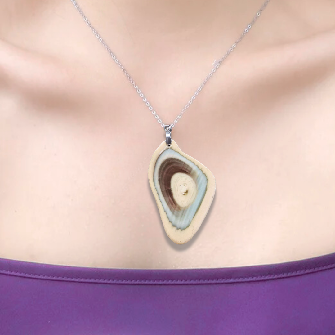 Pendentif biface en Jaspe Impérial (PE1105)