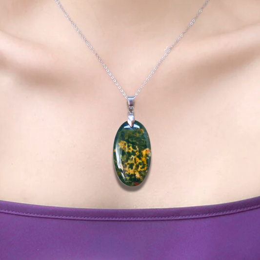 Pendentif en Rhyolite Océan (PE1859) - ENAE Minéraux