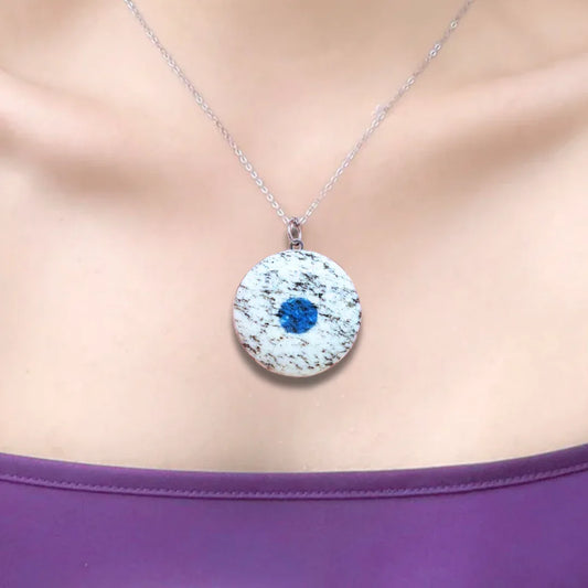 Pendentif en K2 (Azurite et Granite) (PE1591)