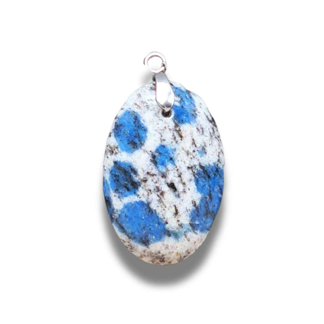 Pendentif en K2 (Azurite et Granite) (PE1338) - ENAE Minéraux