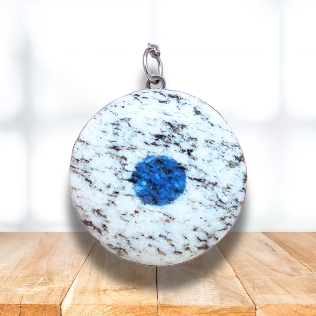Pendentif en K2 (Azurite et Granite) (PE1591) - ENAE Minéraux