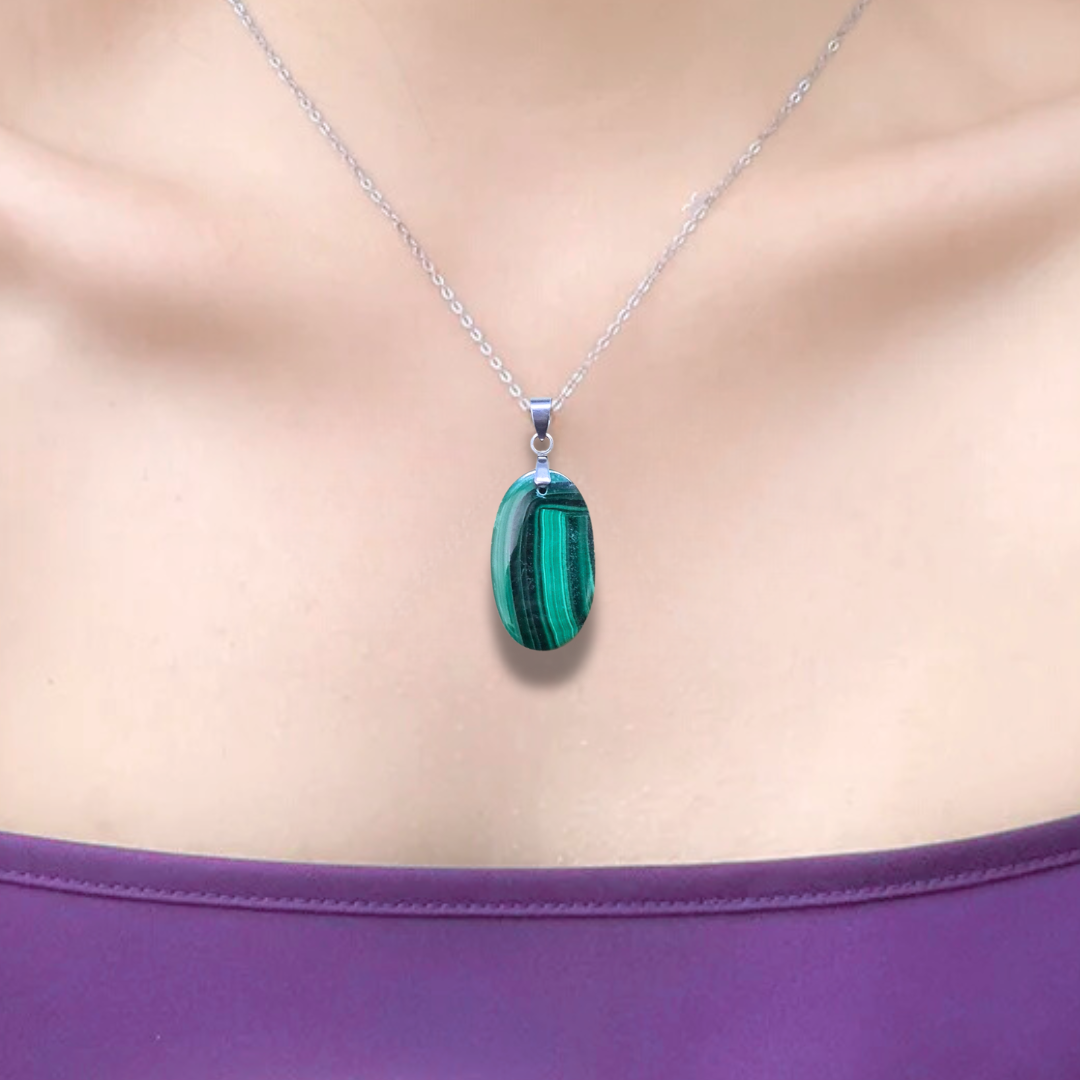 Pendentif en Malachite (PE2000-1) - ENAE Minéraux