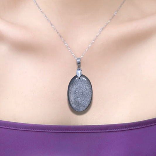 Pendentif en Obsidienne argentée (PE1696)