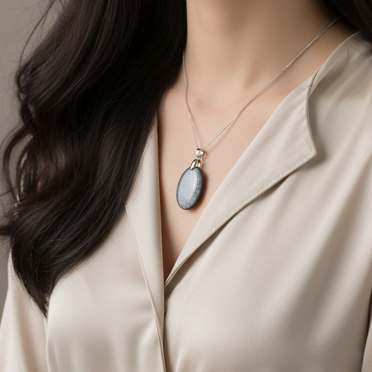 Pendentif en Obsidienne argentée (PE1696)