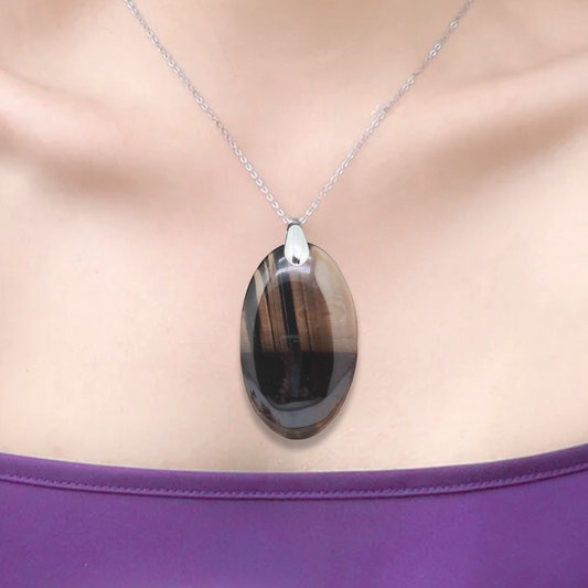 Pendentif en Obsidienne Midnight Lace (PE1521)