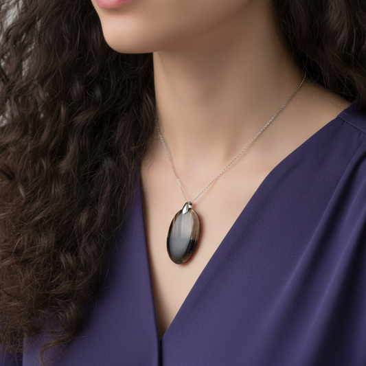 Pendentif en Obsidienne Midnight Lace (PE1521)