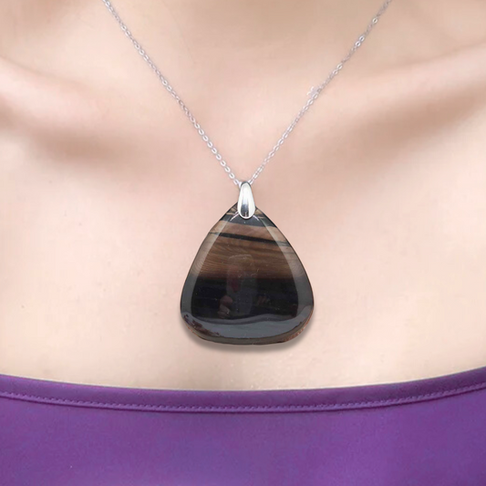 Pendentif en Obsidienne Midnight Lace (PE1522)