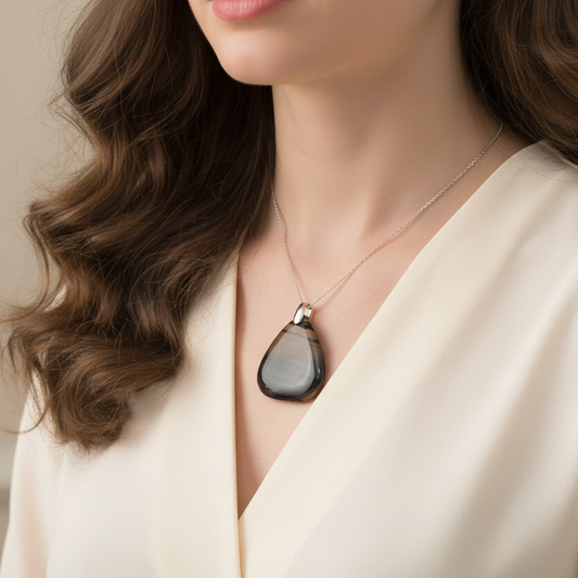 Pendentif en Obsidienne Midnight Lace (PE1522)