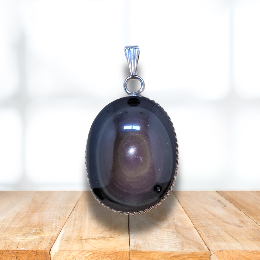 Pendentif serti en Obsidienne Œil Céleste (PE1862)