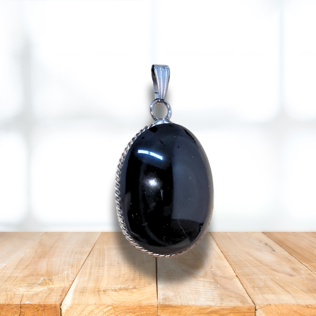 Pendentif serti en Obsidienne Œil Céleste (PE1862)