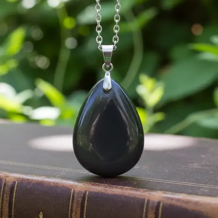 Pendentif en Obsidienne Œil Céleste bi - face (PE1020 - 7)