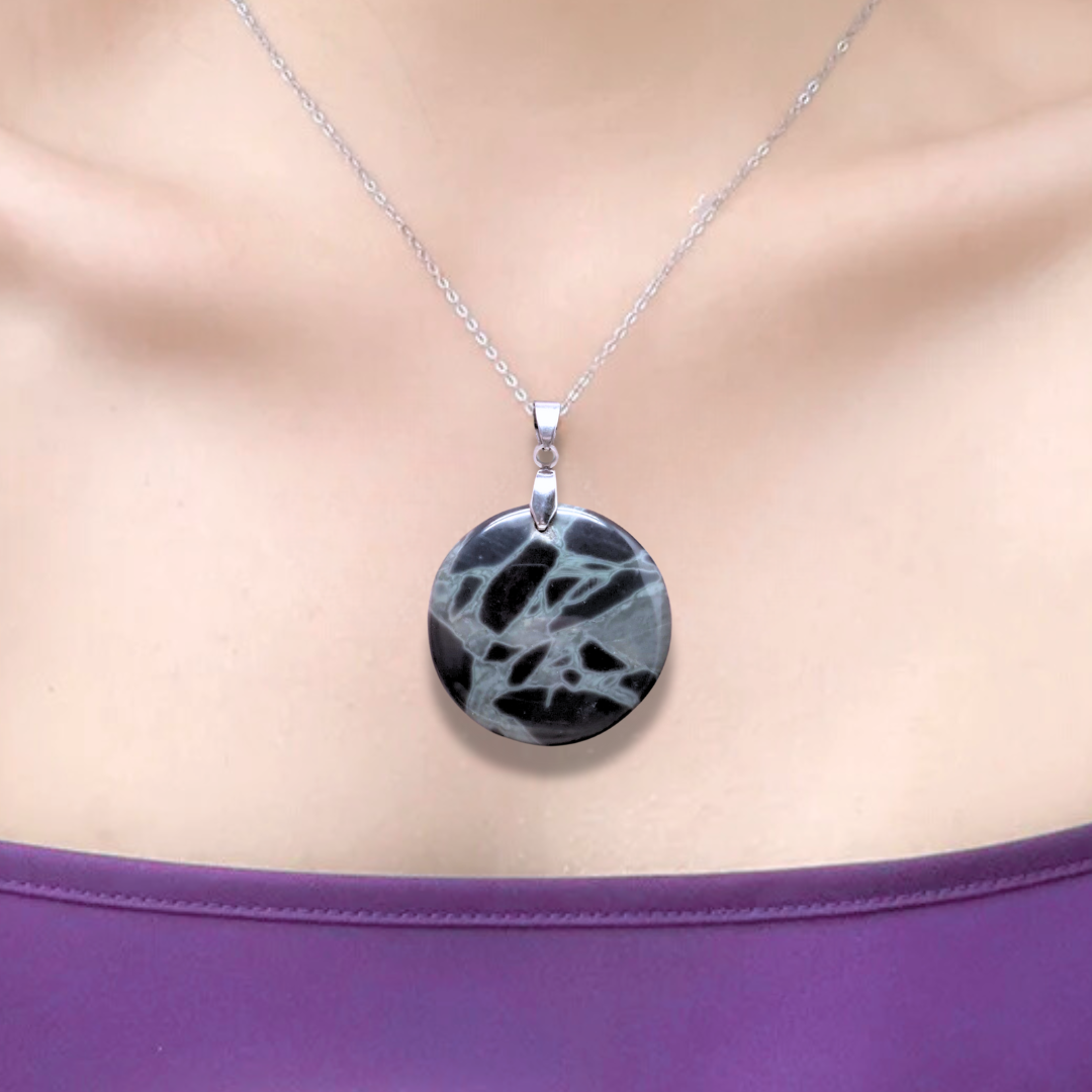 Pendentif en Obsidienne Spider Web (PE1150-6) - ENAE Minéraux