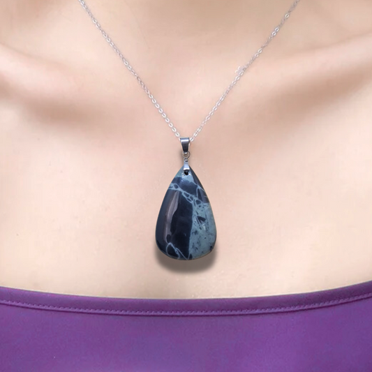 Pendentif en Obsidienne Spider Web (PE1150-1)