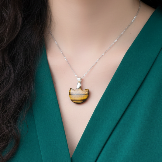 Pendentif tulipe en Œil de Tigre (PE1615-2)