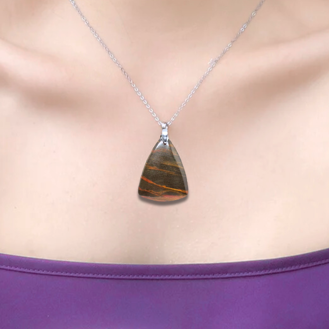 Pendentif en Œil de Tigre Marra Mamba (PE1634) - ENAE Minéraux