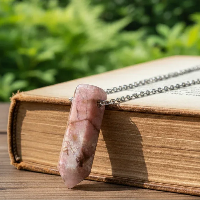 Pendentif en pointe de Rhodonite (PE1622 - 5)