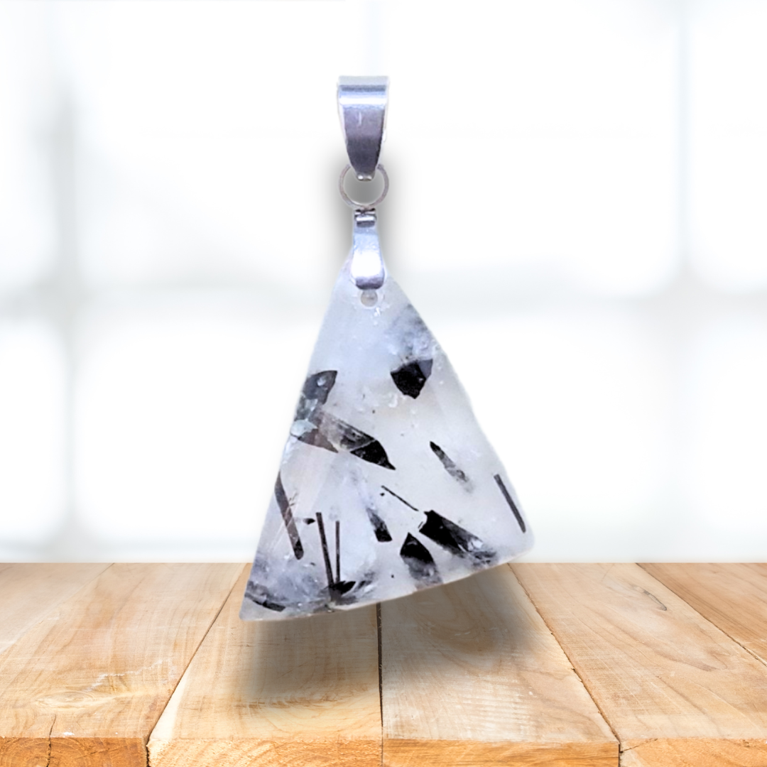Pendentif en Quartz à Tourmaline noire (PE1996) - ENAE Minéraux