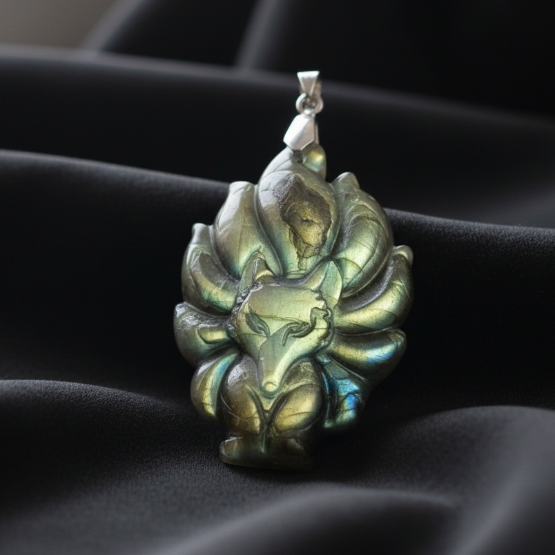 Pendentif Renard en Labradorite (PE1279-2)