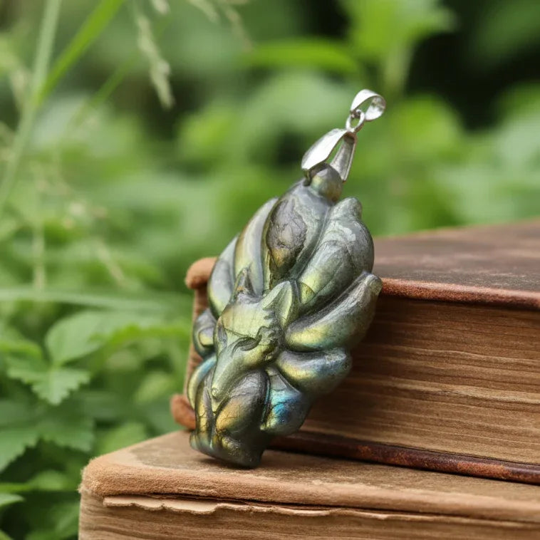 Pendentif Renard en Labradorite (PE1279-2)