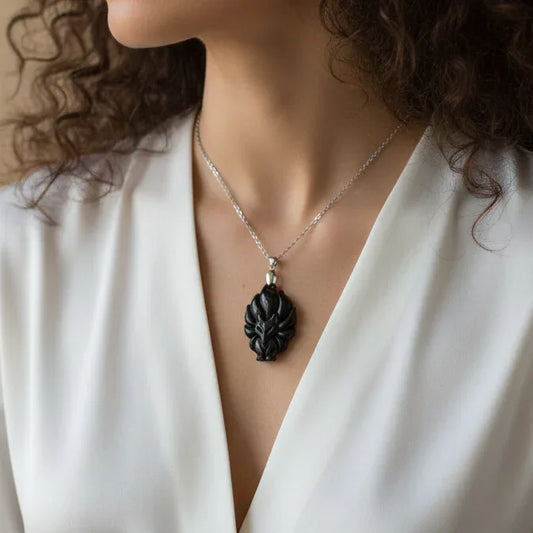 Pendentif Renard en Obsidienne Œil Céleste (PE1271-3)