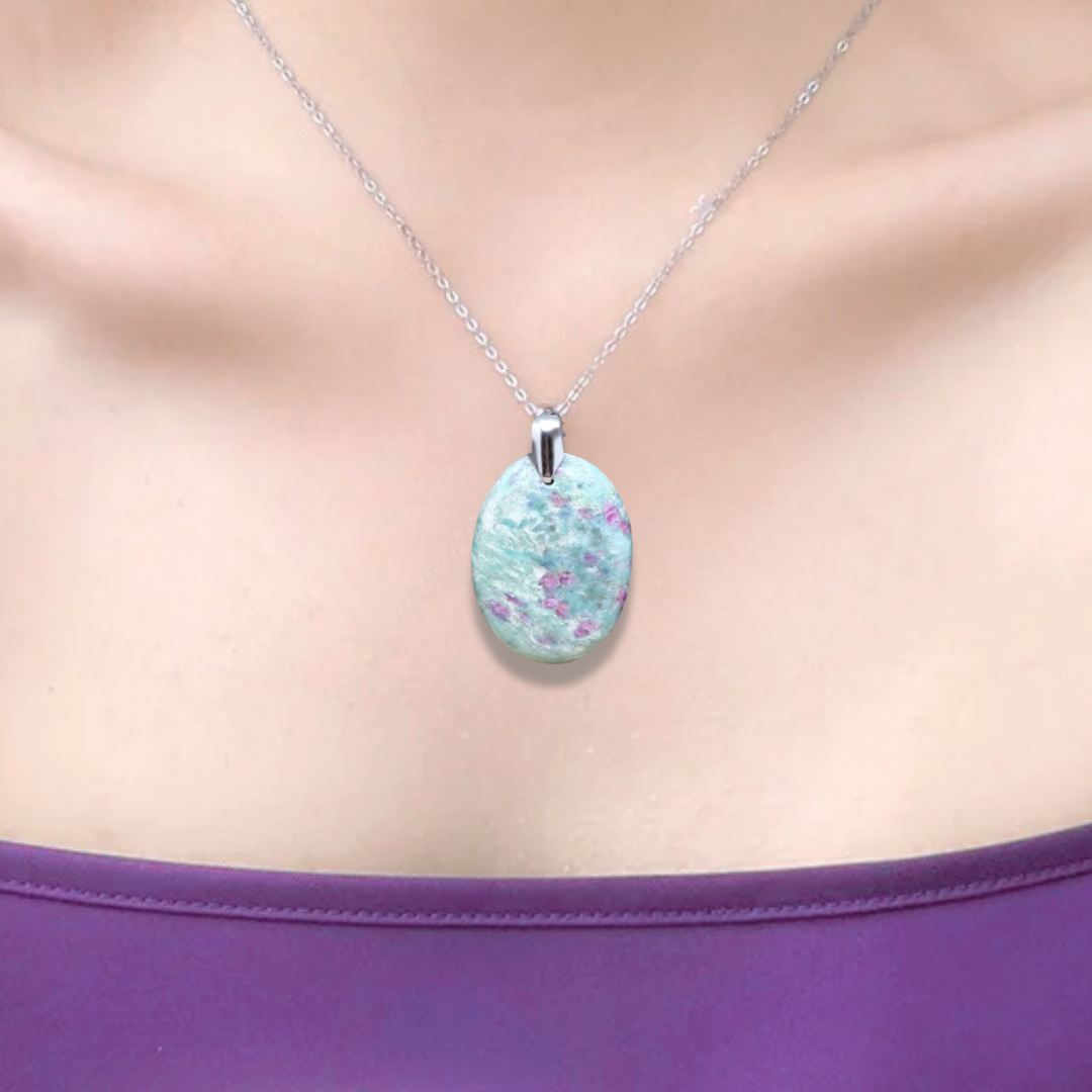 Pendentif en Rubis sur Fuchsite (PE1424-4) - ENAE Minéraux